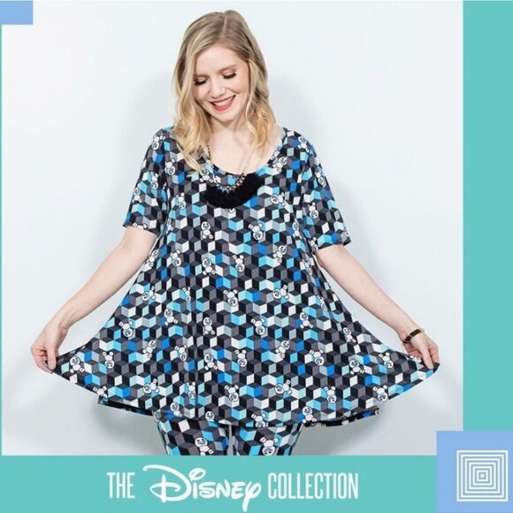 NWT LuLaRoe Disney Frozen Snowgies Snowman Swing Tee Blue Perfect T Shirt Top - Picture 2 of 12